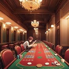 Dealer live casino dalam permainan Baccarat interaktif